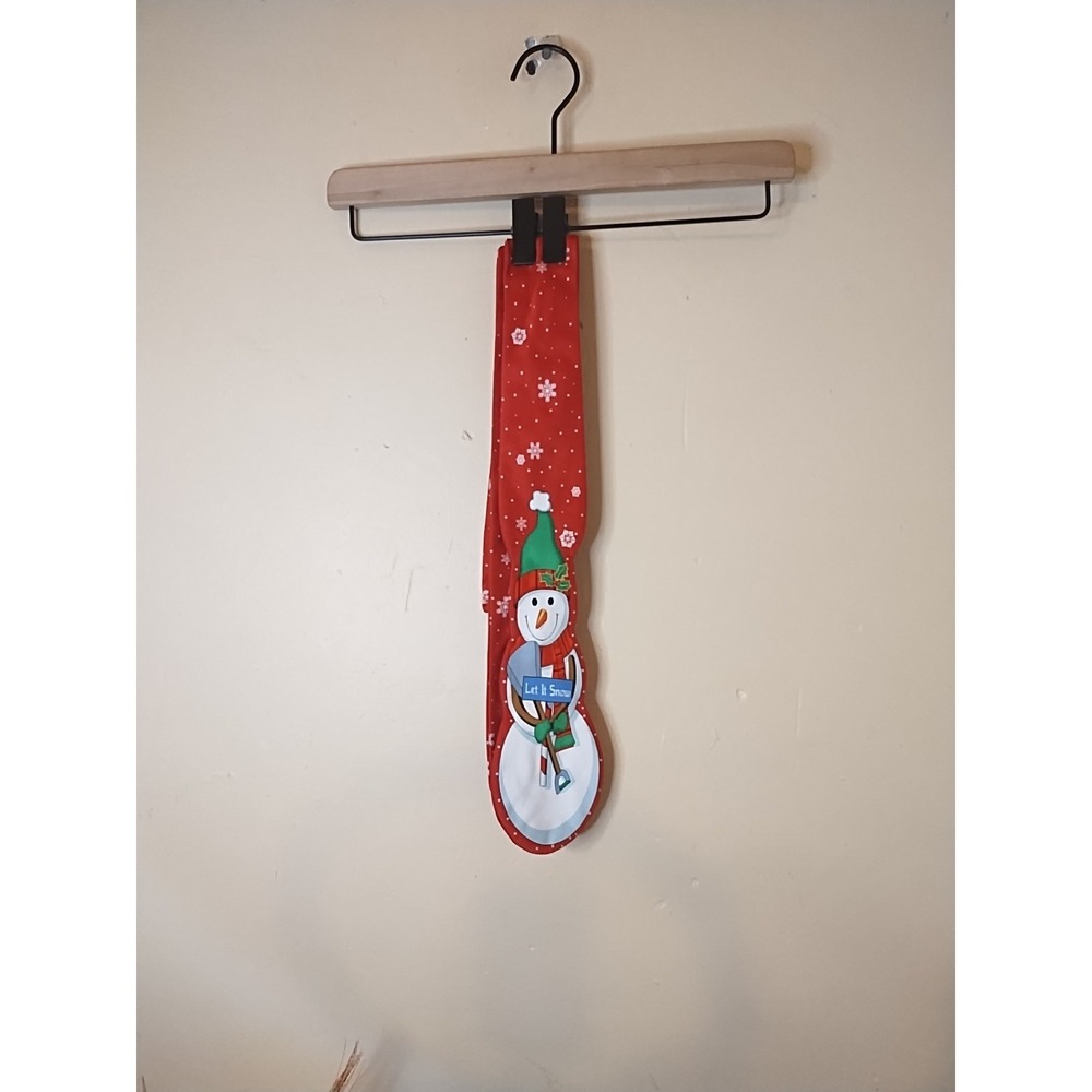 Holidays Mens Red Snowman Let It Snow Snowflake Christmas Festive Necktie 60in